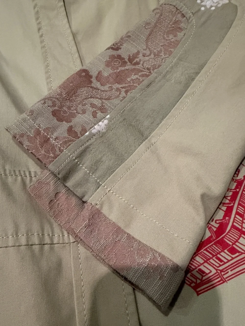 CUSTO BARCELONA Vintage Trenchcoat with a Patch Design Y2K - Picture 3 of 6